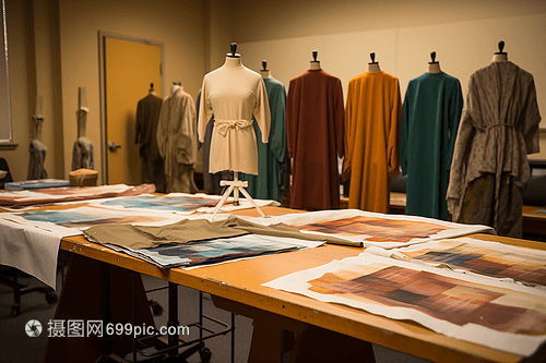 織造之詩(shī) 服裝工作室里的面料樣本與服裝制作
